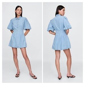 Gap Denim Bubble Mini Shirt Dress Size S